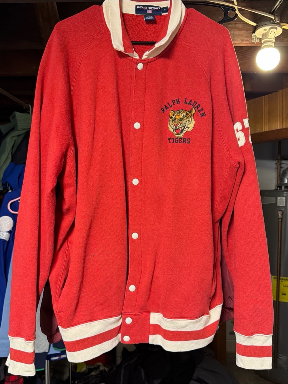 Ralph Lauren Polo Sport Red and Cream Crewneck Jacket